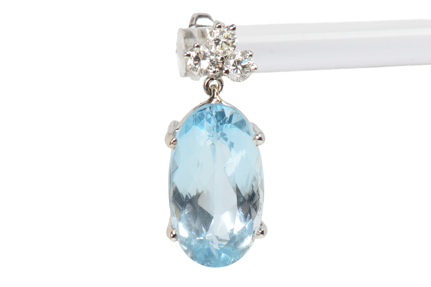 Aquamarine Diamond Dangle Earrings