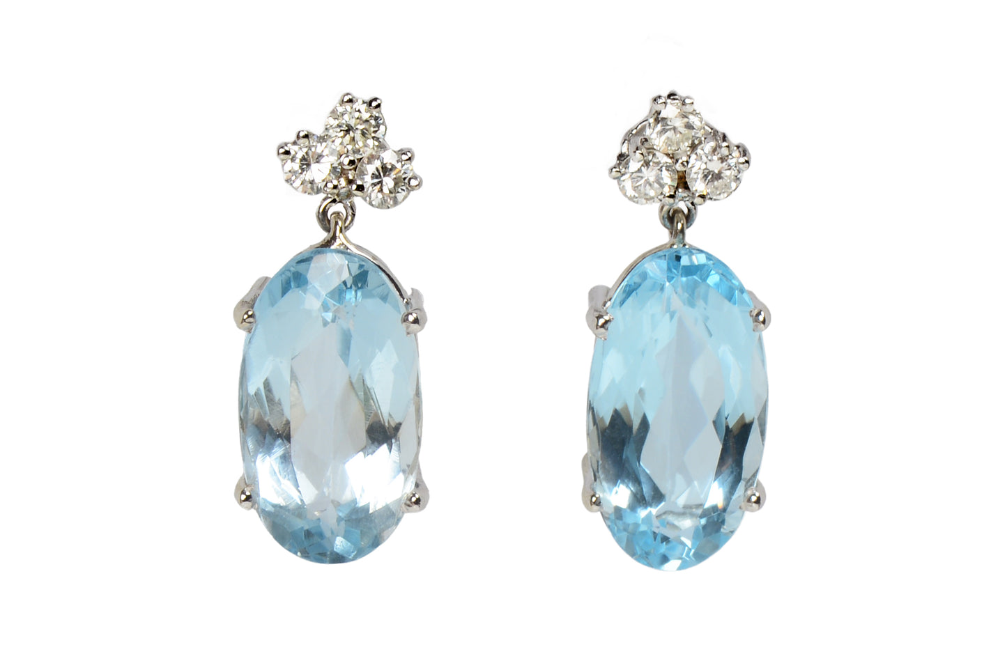 Aquamarine Diamond Dangle Earrings