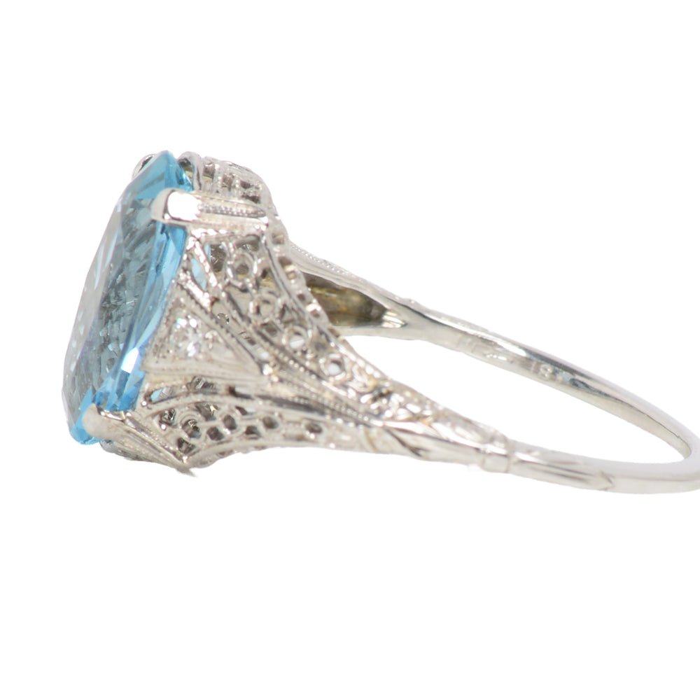 
                      
                        Antique Natural Aquamarine Filigree Ring
                      
                    
