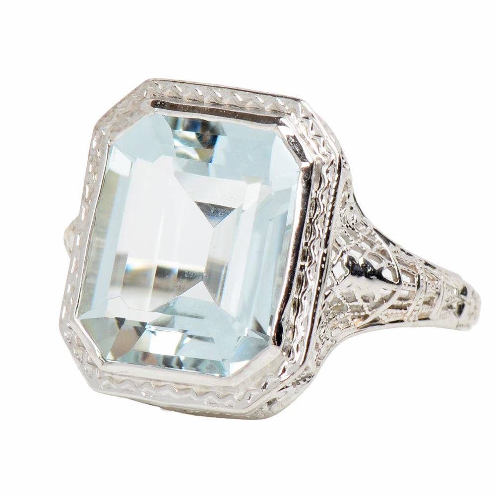 
                      
                        Classic Rectangular Natural Aquamarine Ring
                      
                    