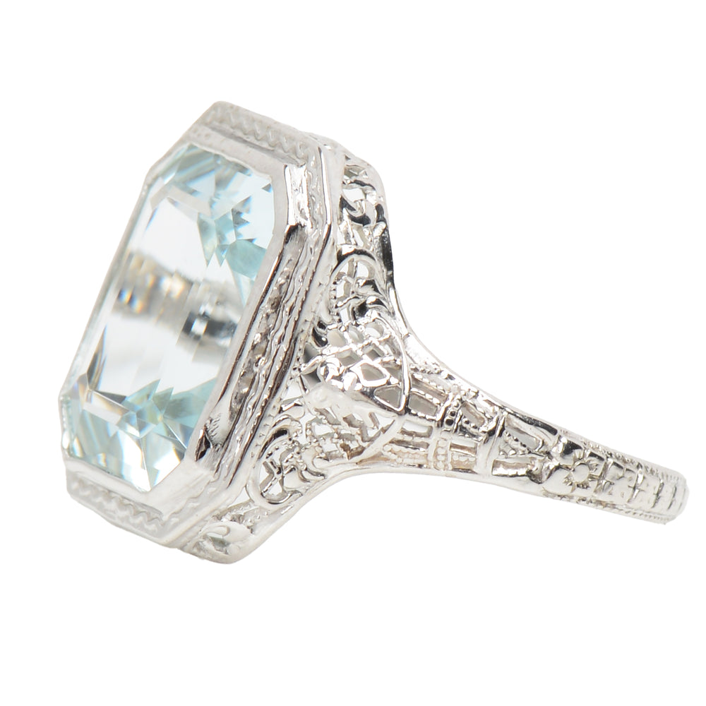 
                      
                        Classic Rectangular Natural Aquamarine Ring
                      
                    