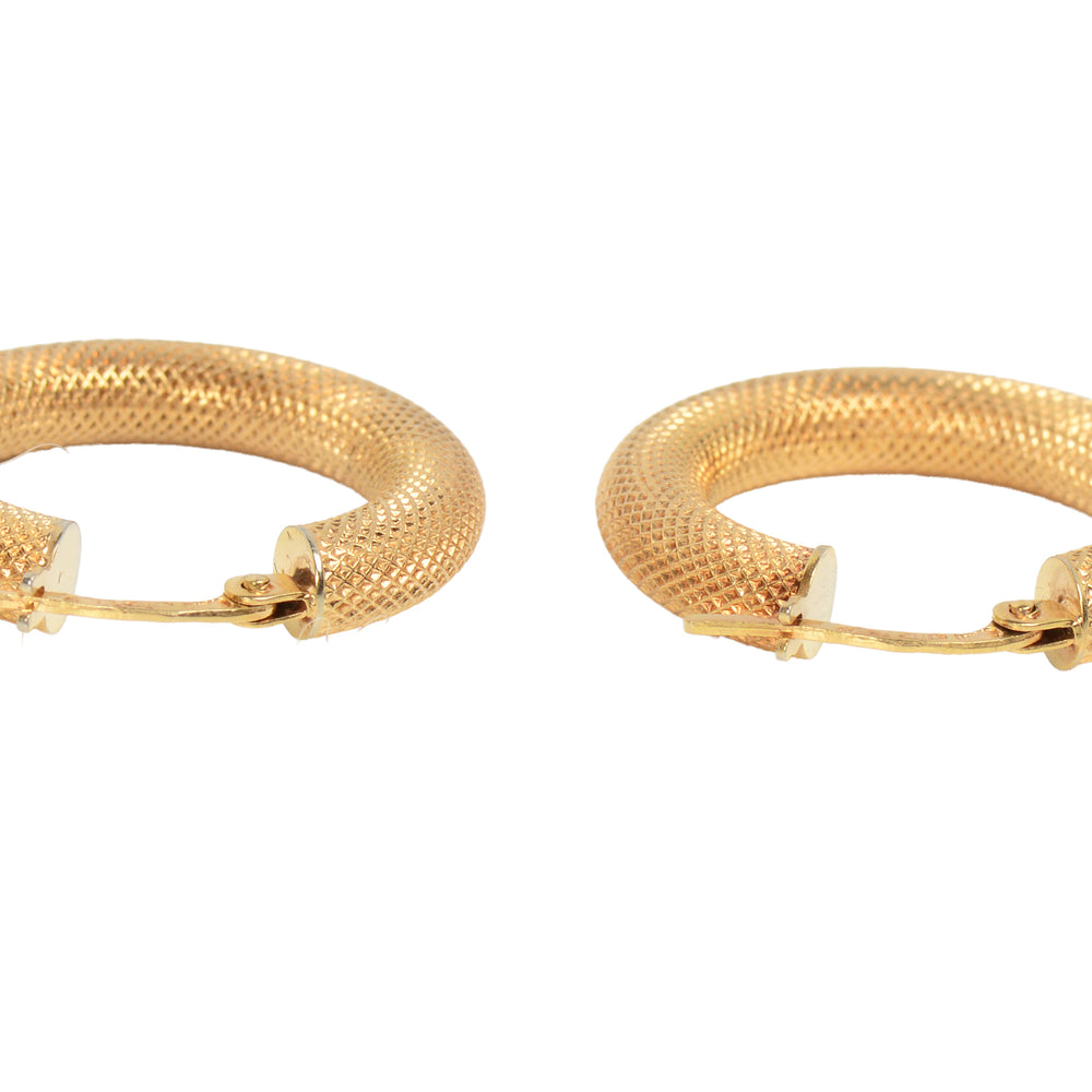 
                      
                        Striking Chic - UnoAerre Italian Gold Textured Hoop Earrings
                      
                    