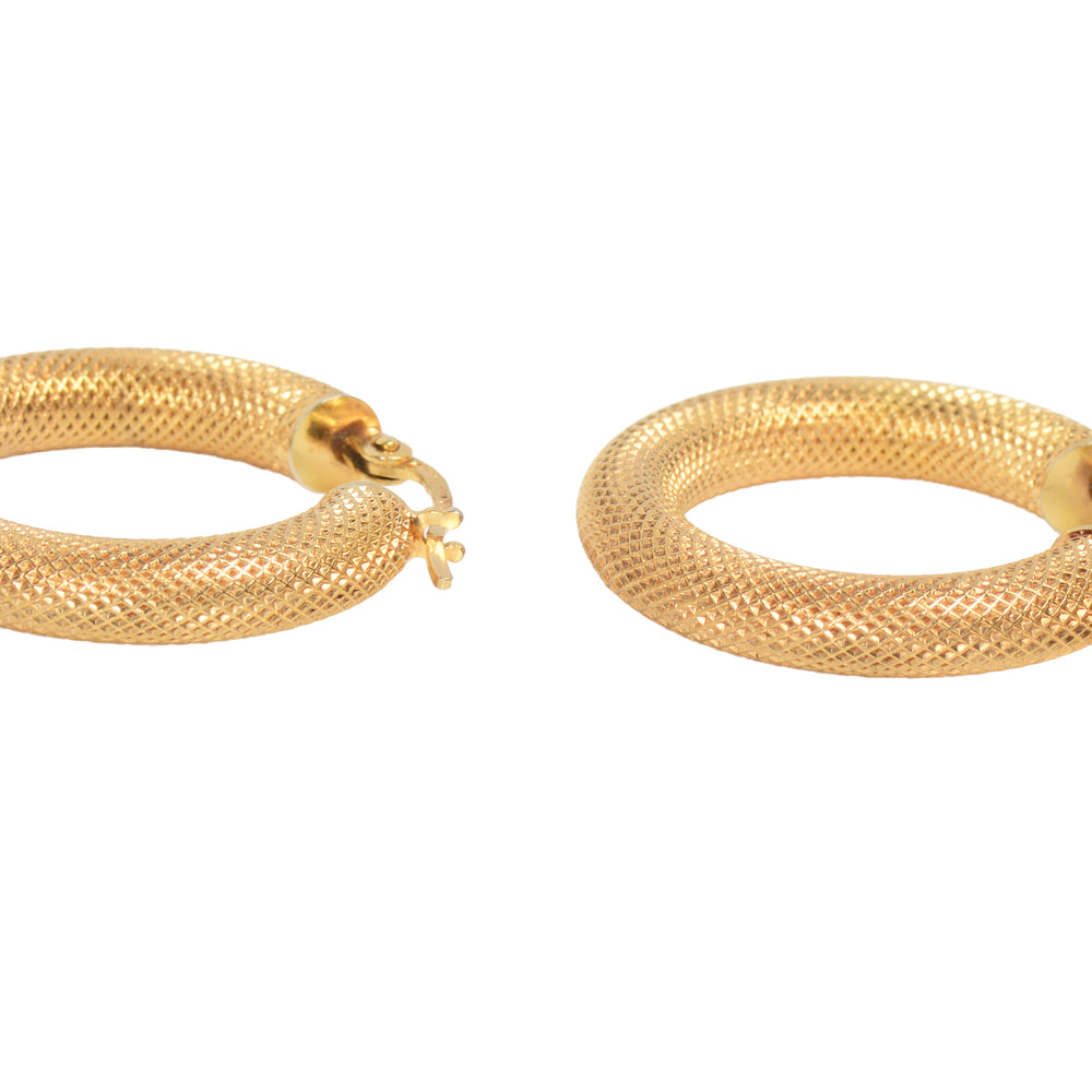
                      
                        Striking Chic - UnoAerre Italian Gold Textured Hoop Earrings
                      
                    