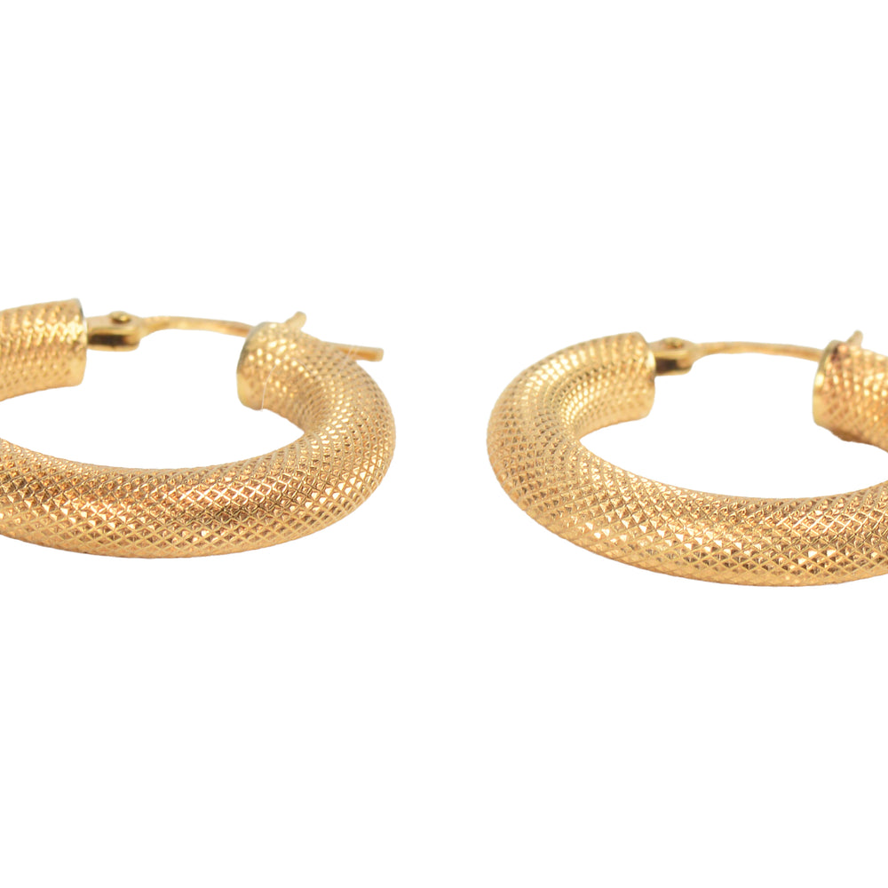 
                      
                        Striking Chic - UnoAerre Italian Gold Textured Hoop Earrings
                      
                    