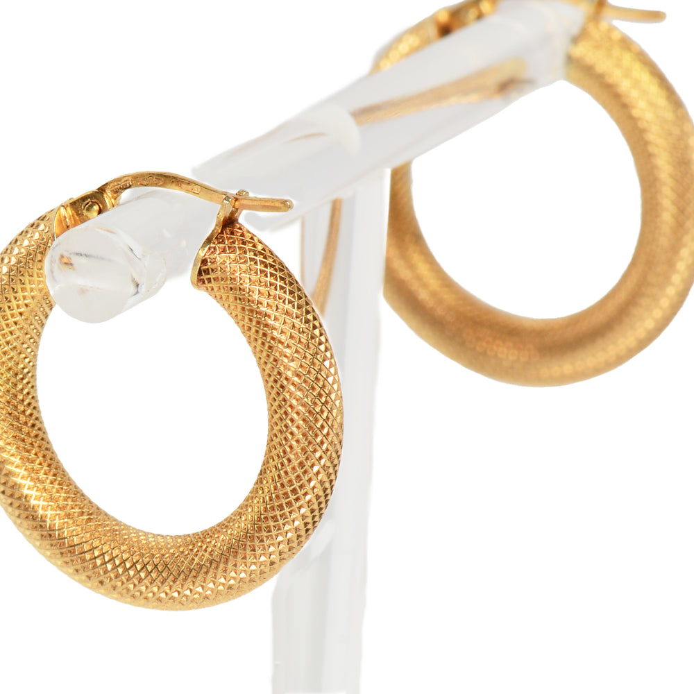 Striking Chic - UnoAerre Italian Gold Textured Hoop Earrings