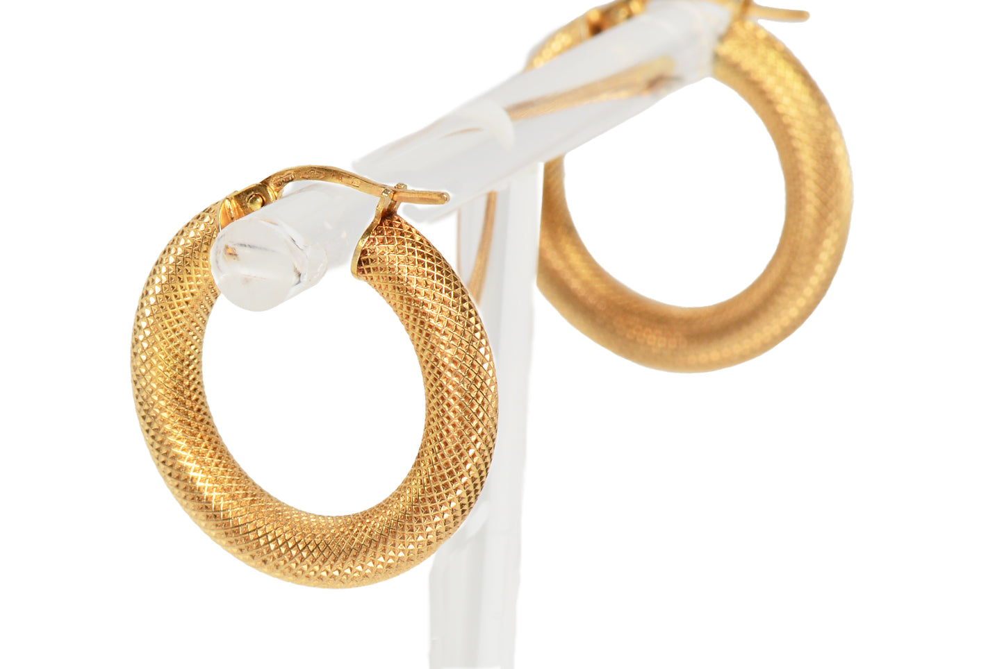 Striking Chic - UnoAerre Italian Gold Textured Hoop Earrings