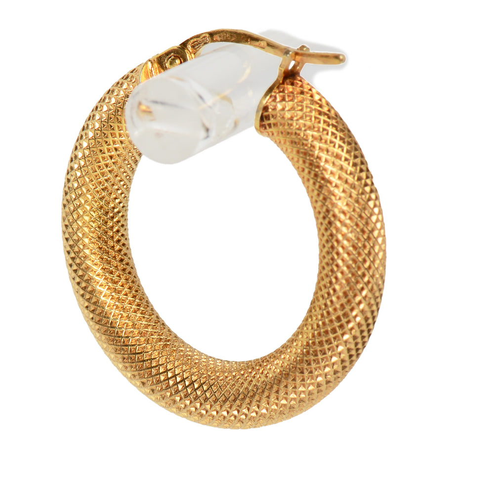 
                      
                        Striking Chic - UnoAerre Italian Gold Textured Hoop Earrings
                      
                    