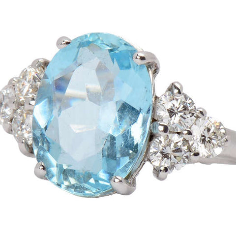 Sky Light - Aquamarine Diamond Ring