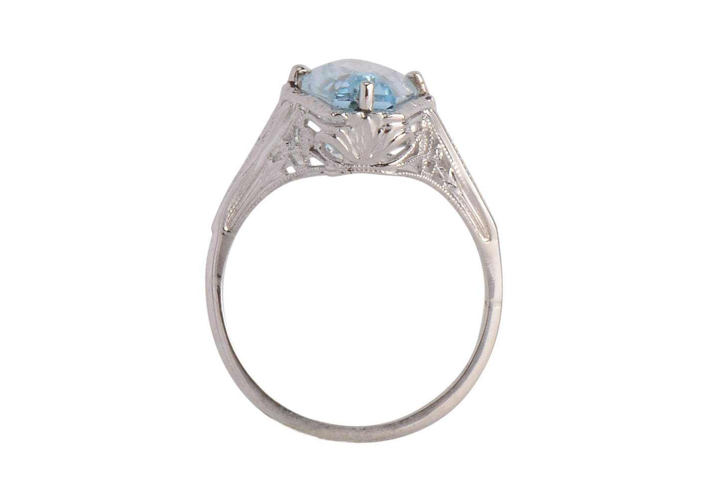 Skyward - Fancy Cut Aquamarine Art Deco Ring