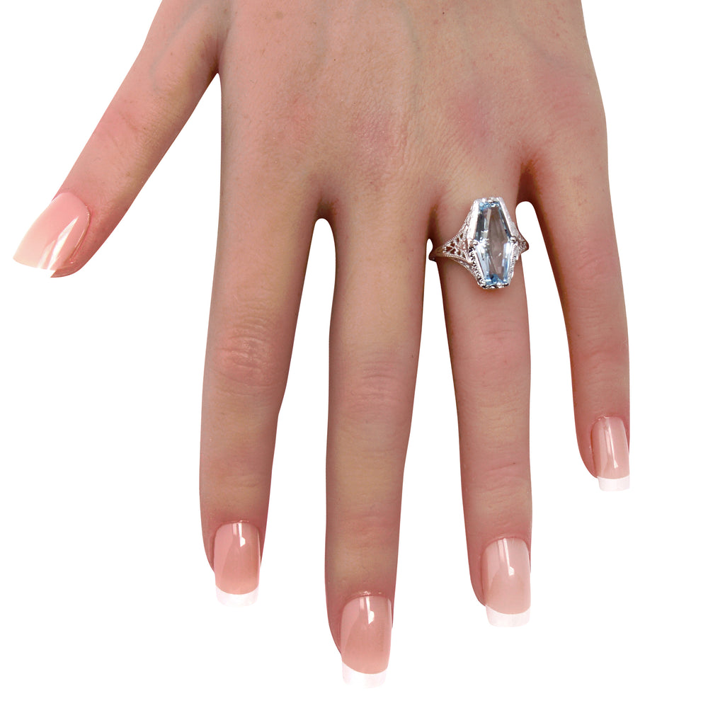 
                      
                        Skyward - Fancy Cut Aquamarine Art Deco Ring
                      
                    