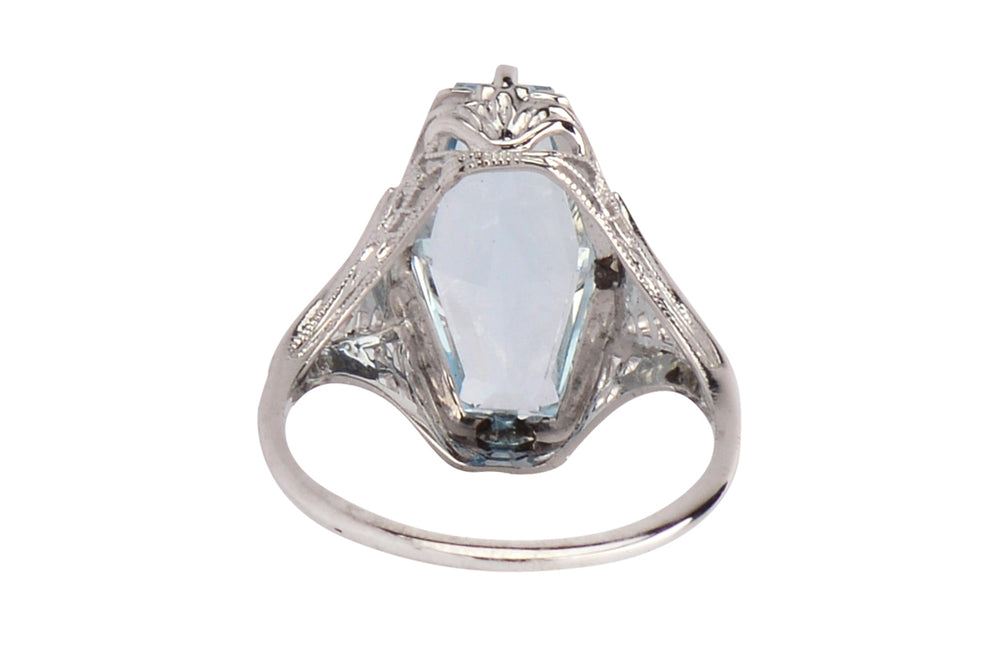 
                      
                        Skyward - Fancy Cut Aquamarine Art Deco Ring
                      
                    