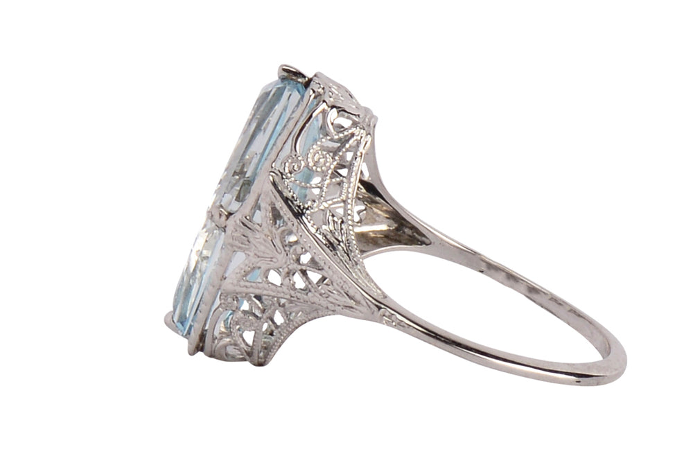 
                      
                        Skyward - Fancy Cut Aquamarine Art Deco Ring
                      
                    
