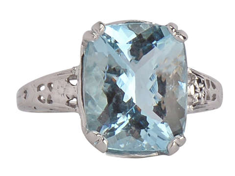 Dazzler - Brilliant Aquamarine Filigree Ring