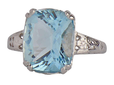 Dazzler - Brilliant Aquamarine Filigree Ring