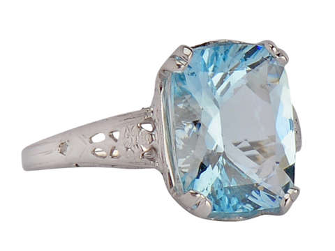 Dazzler - Brilliant Aquamarine Filigree Ring