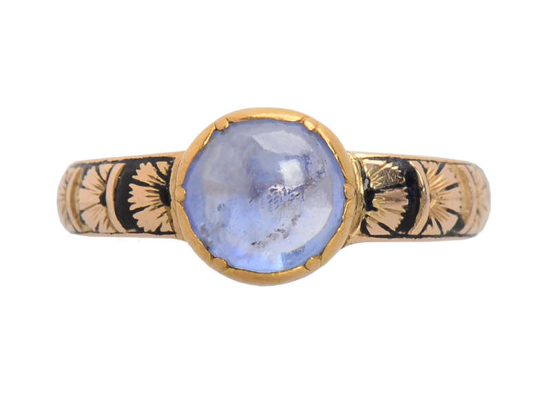 Early 18th Century Natural Sapphire Enamel Ring