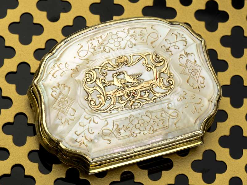18th Century Mother of Pearl Box & Miniature Painting