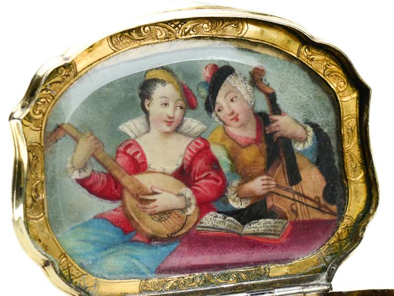 18th Century Mother of Pearl Box & Miniature Painting