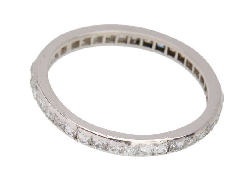 French Cut Diamond Platinum Eternity Band