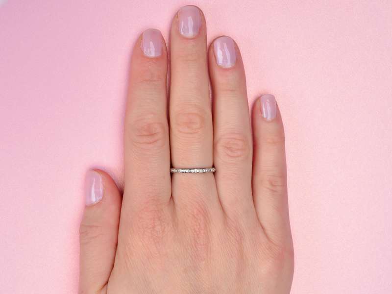 French Cut Diamond Platinum Eternity Band