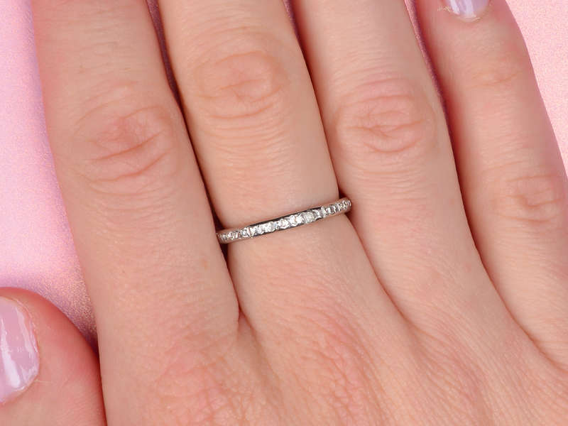 French Cut Diamond Platinum Eternity Band