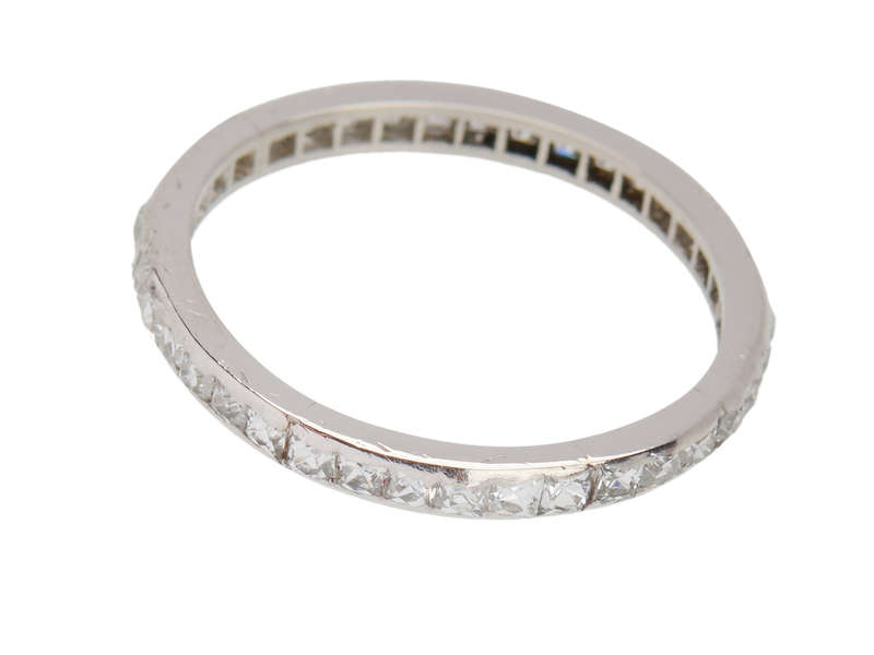 French Cut Diamond Platinum Eternity Band