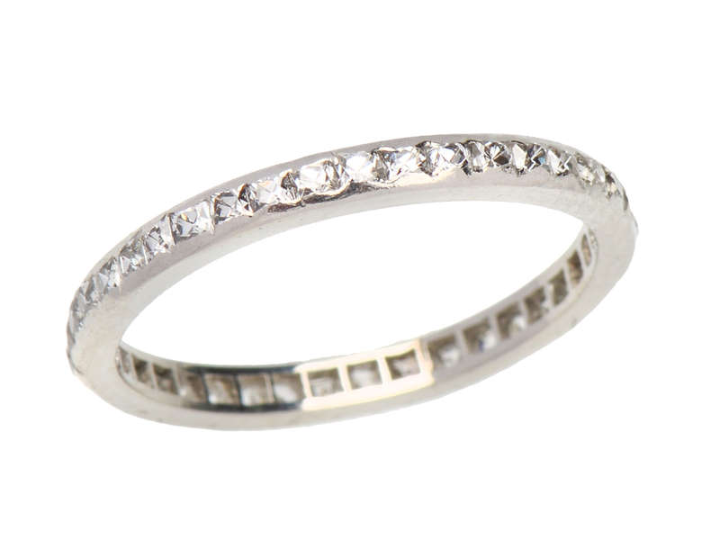 French Cut Diamond Platinum Eternity Band