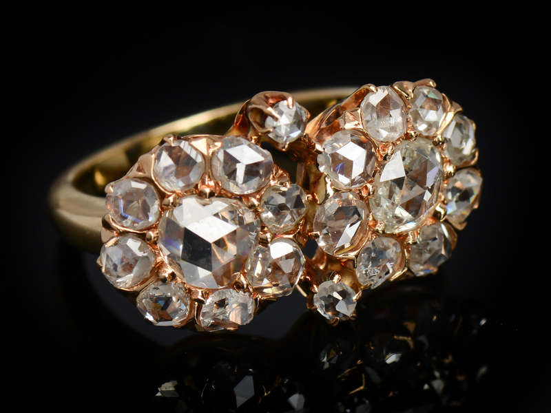 Galaxies Collide - Antique Rose Cut Diamond Ring
