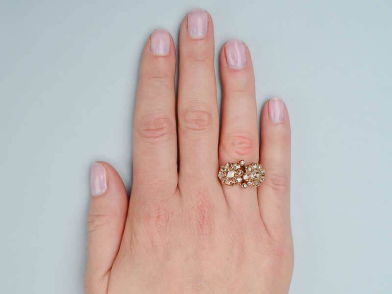 Galaxies Collide - Antique Rose Cut Diamond Ring