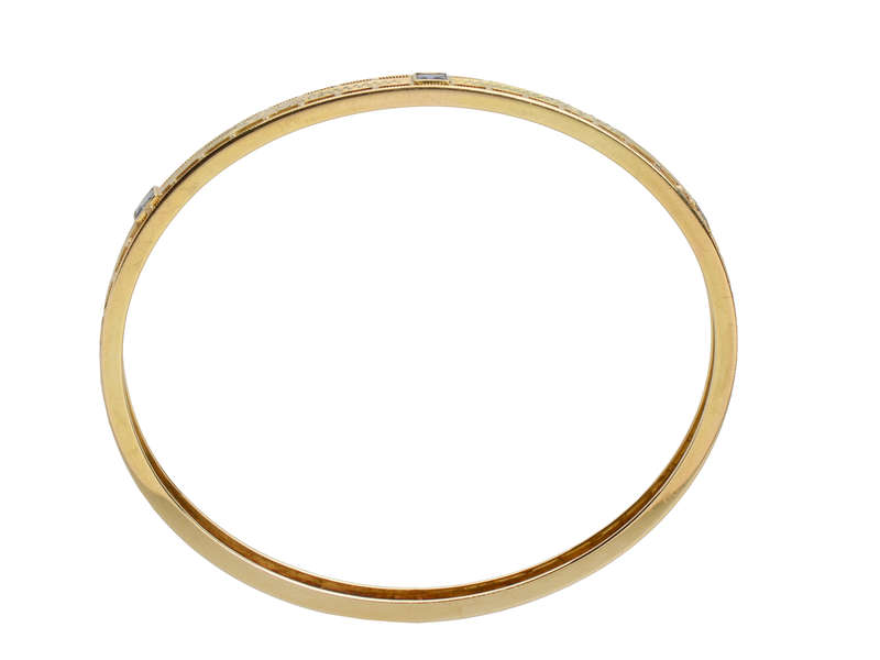 Krementz Sapphire Gold Slip On Bangle