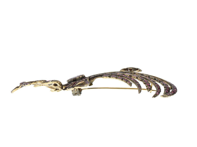 
                      
                        Flat Cut Garnet 18th Century Aigrette Brooch
                      
                    