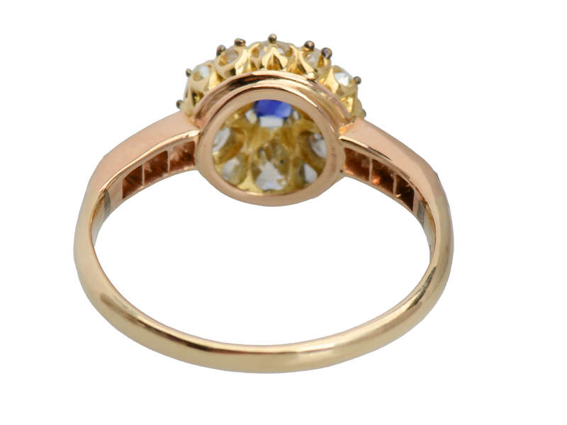 Sapphire & Canary & White Diamond Ring