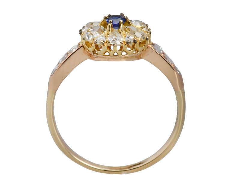 Sapphire & Canary & White Diamond Ring