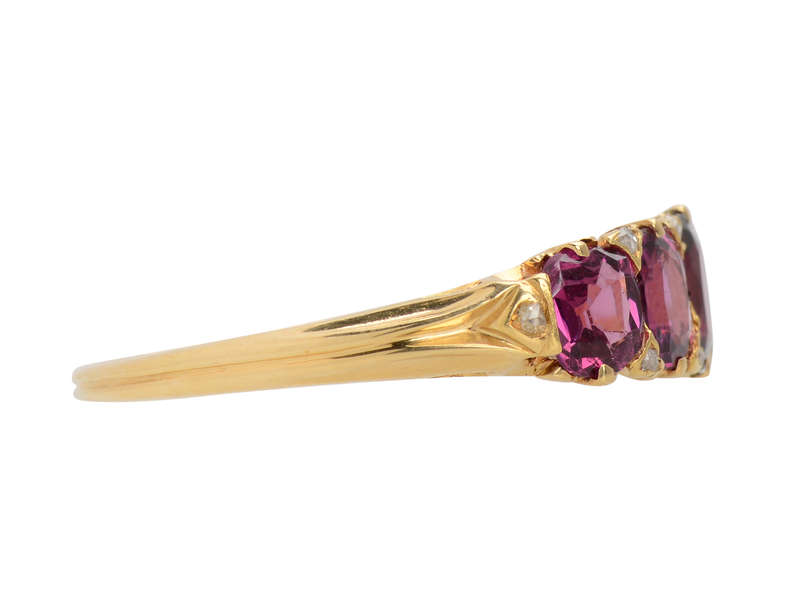 Garnets & Diamonds - Edwardian Five Stone Ring