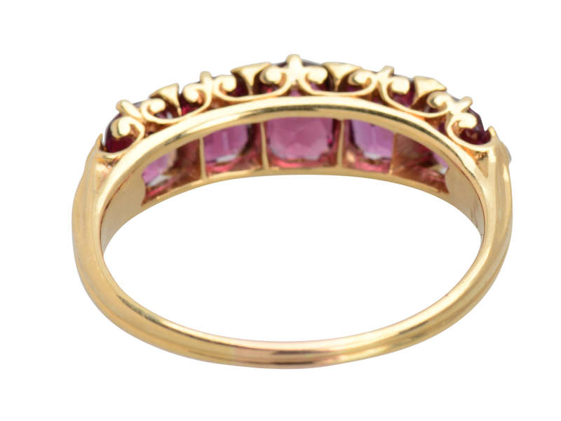 Garnets & Diamonds - Edwardian Five Stone Ring