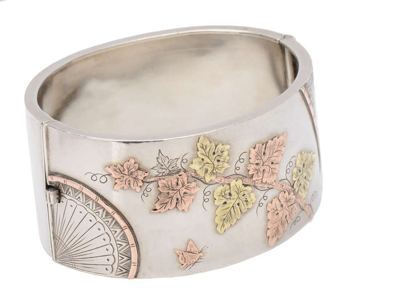 
                      
                        Aesthetic Movement Gold & Silver Wide Bangle
                      
                    