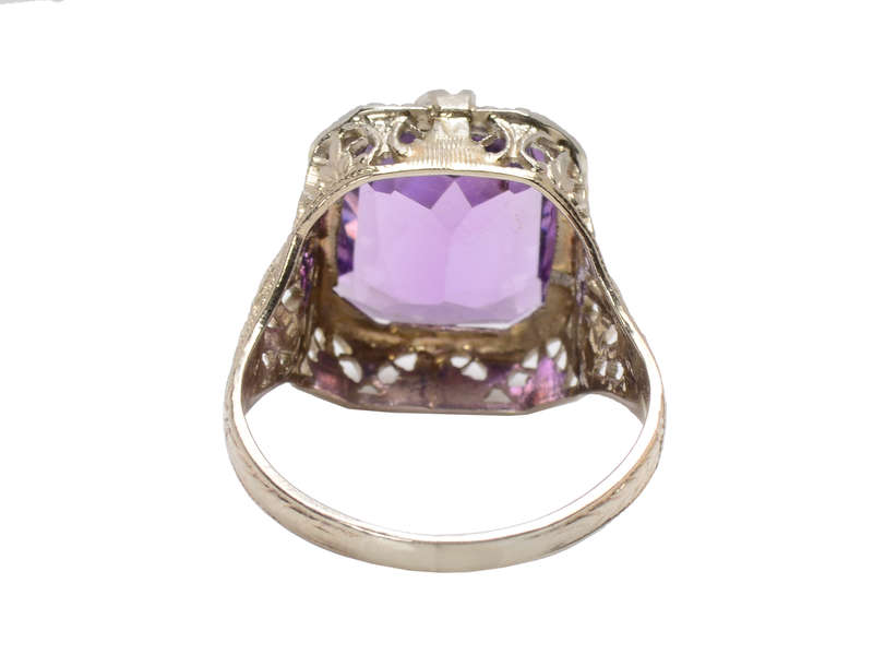 Amethyst Aria - Art Deco Filigree Ring