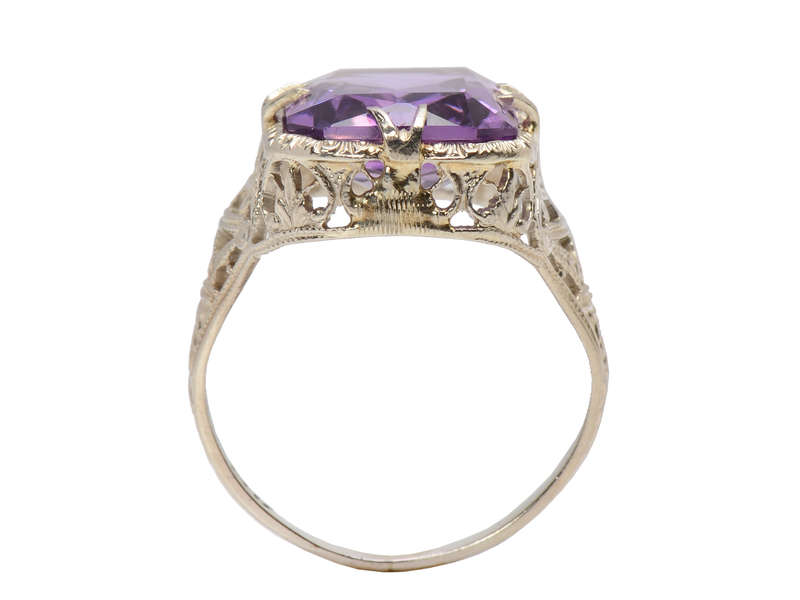 Amethyst Aria - Art Deco Filigree Ring