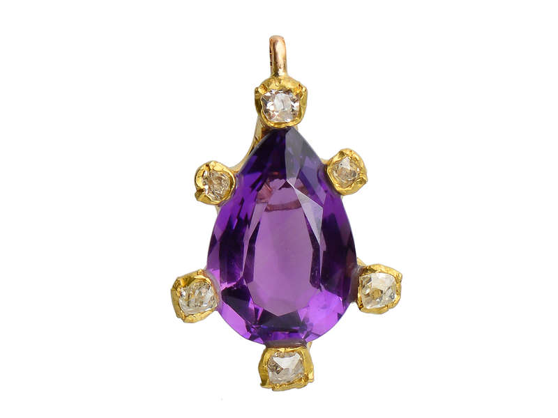 Versatility - Antique Amethyst Brooch Pendant Bracelet