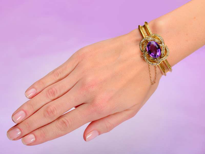 Versatility - Antique Amethyst Brooch Pendant Bracelet