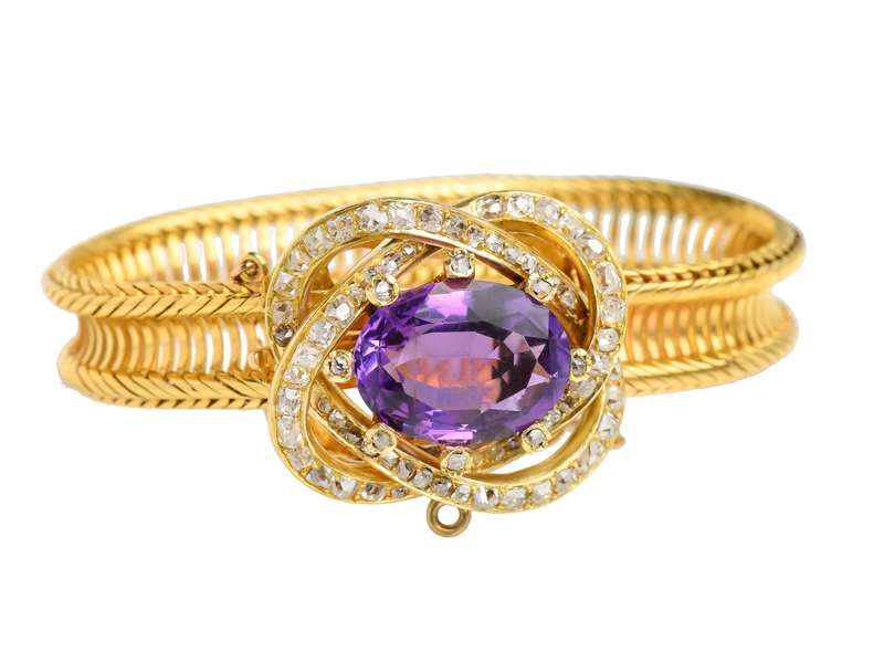 Versatility - Antique Amethyst Brooch Pendant Bracelet