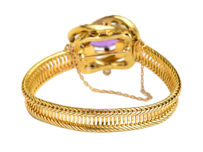 Versatility - Antique Amethyst Brooch Pendant Bracelet
