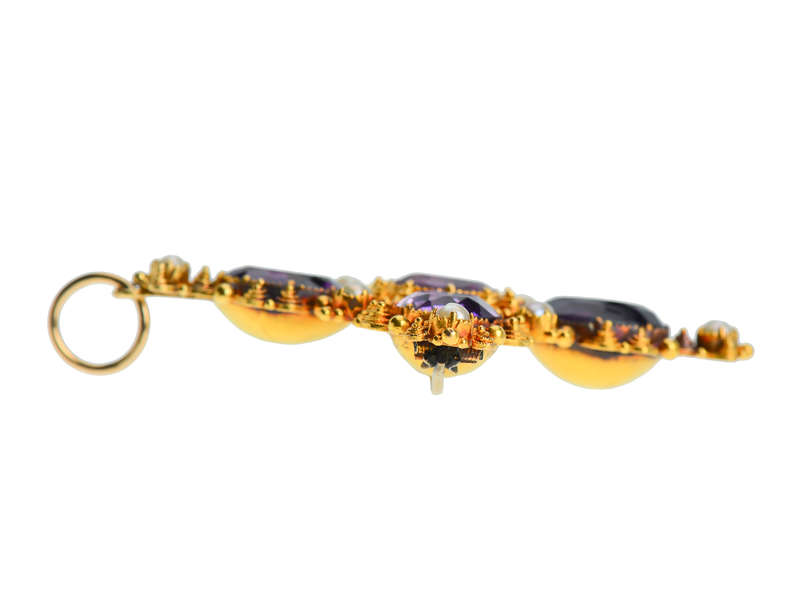 Georgian Amethyst Cannetille Pendant