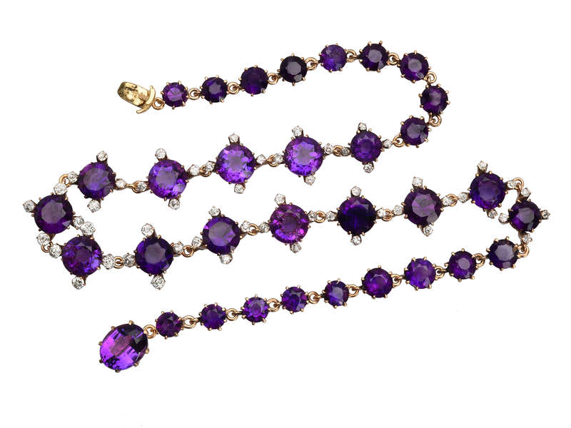 Portrait of Sophistication - Antique Amethyst Diamond Rivière