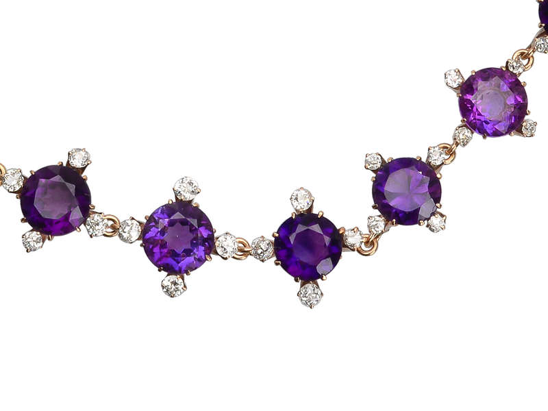 Portrait of Sophistication - Antique Amethyst Diamond Rivière