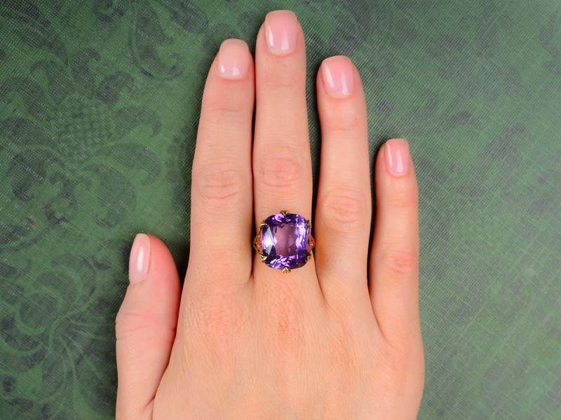 Pansy Perfect - Amethyst Gold Statement Ring