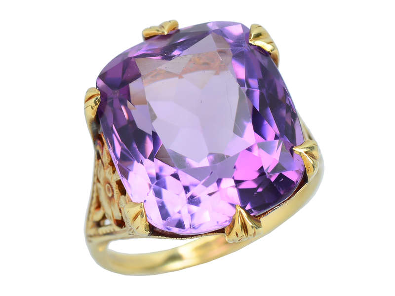 Pansy Perfect - Amethyst Gold Statement Ring