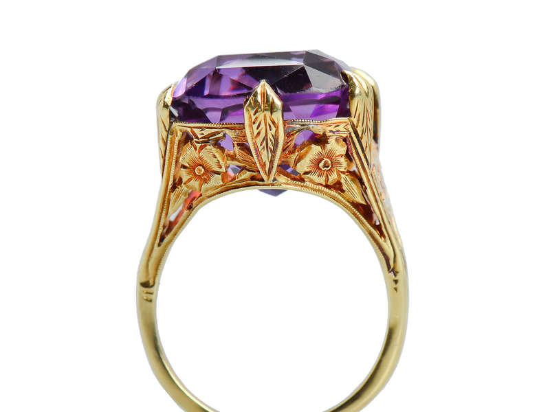 Pansy Perfect - Amethyst Gold Statement Ring