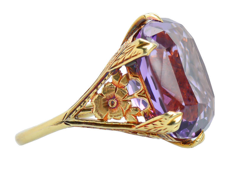 Pansy Perfect - Amethyst Gold Statement Ring
