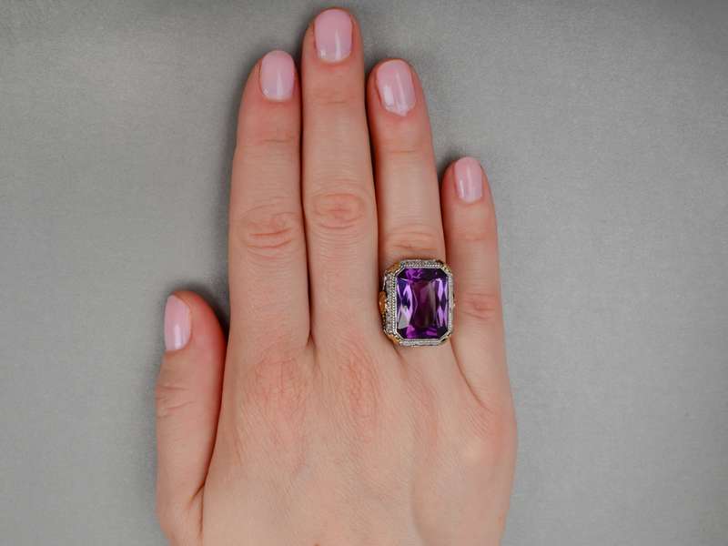 Sensational Show - Art Deco Amethyst Ring